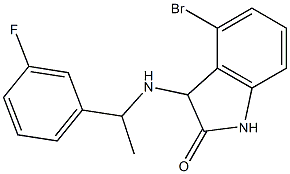 4-bromo-3-{[1-(3-fluorophenyl)ethyl]amino}-2,3-dihydro-1H-indol-2-one Structure