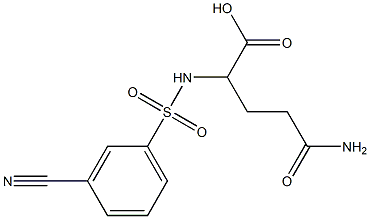 4-carbamoyl-2-[(3-cyanobenzene)sulfonamido]butanoic acid 구조식 이미지