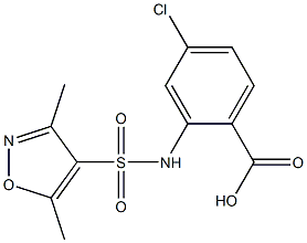 4-chloro-2-[(3,5-dimethyl-1,2-oxazole-4-)sulfonamido]benzoic acid Structure