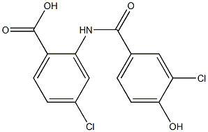 4-chloro-2-[(3-chloro-4-hydroxybenzene)amido]benzoic acid 구조식 이미지