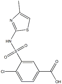 4-chloro-3-[(4-methyl-1,3-thiazol-2-yl)sulfamoyl]benzoic acid Structure