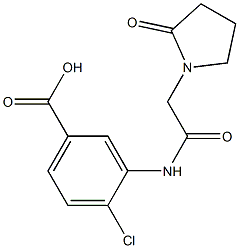 4-chloro-3-[2-(2-oxopyrrolidin-1-yl)acetamido]benzoic acid Structure