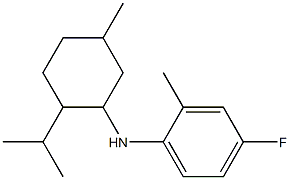 4-fluoro-2-methyl-N-[5-methyl-2-(propan-2-yl)cyclohexyl]aniline Structure