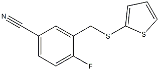 4-fluoro-3-[(thiophen-2-ylsulfanyl)methyl]benzonitrile 구조식 이미지