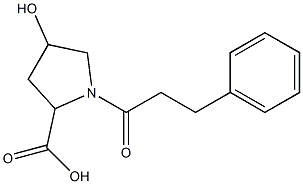4-hydroxy-1-(3-phenylpropanoyl)pyrrolidine-2-carboxylic acid 구조식 이미지