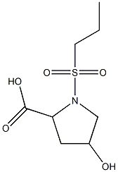 4-hydroxy-1-(propylsulfonyl)pyrrolidine-2-carboxylic acid Structure