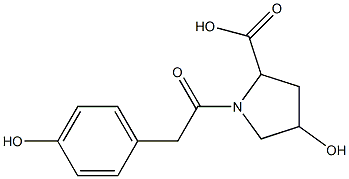 4-hydroxy-1-[2-(4-hydroxyphenyl)acetyl]pyrrolidine-2-carboxylic acid 구조식 이미지