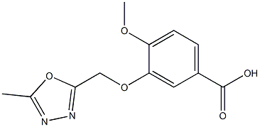 4-methoxy-3-[(5-methyl-1,3,4-oxadiazol-2-yl)methoxy]benzoic acid 구조식 이미지