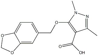 5-(2H-1,3-benzodioxol-5-ylmethoxy)-1,3-dimethyl-1H-pyrazole-4-carboxylic acid Structure