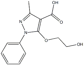 5-(2-hydroxyethoxy)-3-methyl-1-phenyl-1H-pyrazole-4-carboxylic acid 구조식 이미지