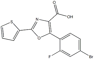 5-(4-bromo-2-fluorophenyl)-2-(thiophen-2-yl)-1,3-oxazole-4-carboxylic acid 구조식 이미지