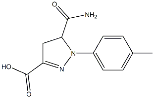 5-(aminocarbonyl)-1-(4-methylphenyl)-4,5-dihydro-1H-pyrazole-3-carboxylic acid Structure