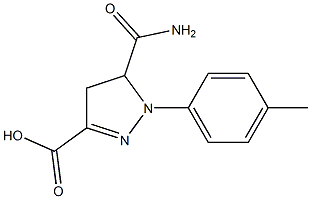 5-(aminocarbonyl)-1-(4-methylphenyl)-4,5-dihydro-1H-pyrazole-3-carboxylic acid 구조식 이미지