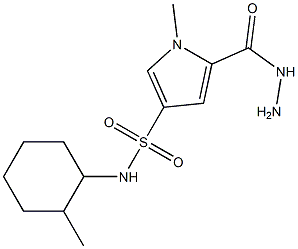 5-(hydrazinocarbonyl)-1-methyl-N-(2-methylcyclohexyl)-1H-pyrrole-3-sulfonamide 구조식 이미지