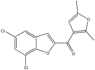 5,7-dichloro-2-[(2,5-dimethylfuran-3-yl)carbonyl]-1-benzofuran Structure