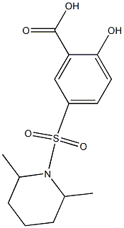 5-[(2,6-dimethylpiperidine-1-)sulfonyl]-2-hydroxybenzoic acid 구조식 이미지