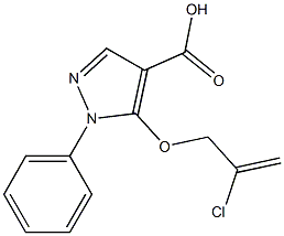 5-[(2-chloroprop-2-en-1-yl)oxy]-1-phenyl-1H-pyrazole-4-carboxylic acid 구조식 이미지
