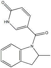 5-[(2-methyl-2,3-dihydro-1H-indol-1-yl)carbonyl]-1,2-dihydropyridin-2-one 구조식 이미지