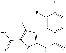 5-[(3,4-difluorobenzene)amido]-3-methylthiophene-2-carboxylic acid 구조식 이미지