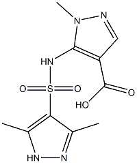 5-[(3,5-dimethyl-1H-pyrazole-4-)sulfonamido]-1-methyl-1H-pyrazole-4-carboxylic acid 구조식 이미지