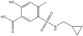 5-[(cyclopropylmethyl)sulfamoyl]-2-hydroxy-4-methylbenzoic acid 구조식 이미지