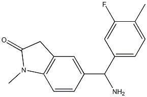 5-[amino(3-fluoro-4-methylphenyl)methyl]-1-methyl-2,3-dihydro-1H-indol-2-one 구조식 이미지