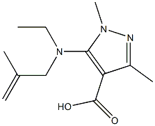 5-[ethyl(2-methylprop-2-en-1-yl)amino]-1,3-dimethyl-1H-pyrazole-4-carboxylic acid 구조식 이미지