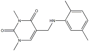 5-{[(2,5-dimethylphenyl)amino]methyl}-1,3-dimethyl-1,2,3,4-tetrahydropyrimidine-2,4-dione Structure