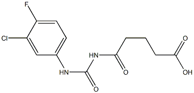 5-{[(3-chloro-4-fluorophenyl)carbamoyl]amino}-5-oxopentanoic acid 구조식 이미지