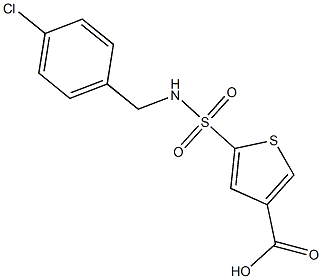 5-{[(4-chlorophenyl)methyl]sulfamoyl}thiophene-3-carboxylic acid 구조식 이미지