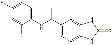 5-{1-[(2,4-difluorophenyl)amino]ethyl}-2,3-dihydro-1H-1,3-benzodiazol-2-one 구조식 이미지