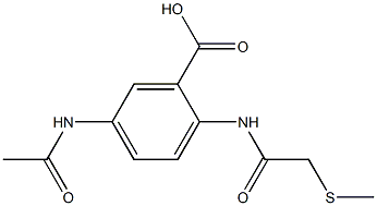 5-acetamido-2-[2-(methylsulfanyl)acetamido]benzoic acid 구조식 이미지