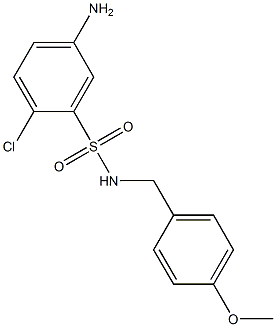 5-amino-2-chloro-N-[(4-methoxyphenyl)methyl]benzene-1-sulfonamide Structure