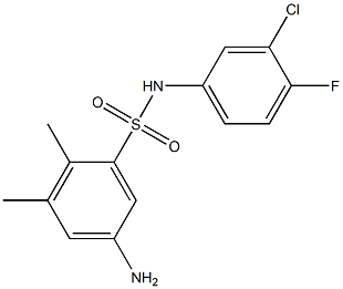 5-amino-N-(3-chloro-4-fluorophenyl)-2,3-dimethylbenzene-1-sulfonamide 구조식 이미지