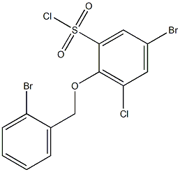 5-bromo-2-[(2-bromophenyl)methoxy]-3-chlorobenzene-1-sulfonyl chloride 구조식 이미지
