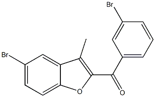 5-bromo-2-[(3-bromophenyl)carbonyl]-3-methyl-1-benzofuran 구조식 이미지