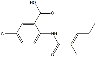 5-chloro-2-(2-methylpent-2-enamido)benzoic acid 구조식 이미지