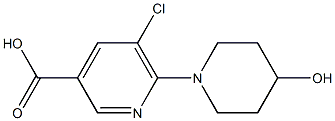 5-chloro-6-(4-hydroxypiperidin-1-yl)pyridine-3-carboxylic acid 구조식 이미지