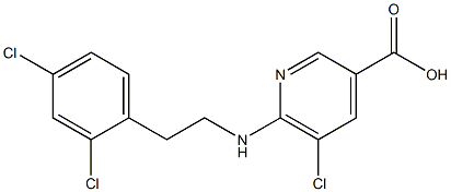 5-chloro-6-{[2-(2,4-dichlorophenyl)ethyl]amino}pyridine-3-carboxylic acid Structure