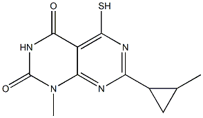 5-mercapto-1-methyl-7-(2-methylcyclopropyl)pyrimido[4,5-d]pyrimidine-2,4(1H,3H)-dione 구조식 이미지