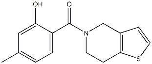 5-methyl-2-{4H,5H,6H,7H-thieno[3,2-c]pyridin-5-ylcarbonyl}phenol Structure