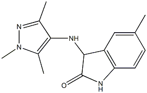 5-methyl-3-[(1,3,5-trimethyl-1H-pyrazol-4-yl)amino]-2,3-dihydro-1H-indol-2-one Structure