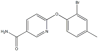 6-(2-bromo-4-methylphenoxy)pyridine-3-carboxamide Structure
