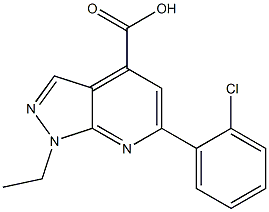 6-(2-chlorophenyl)-1-ethyl-1H-pyrazolo[3,4-b]pyridine-4-carboxylic acid Structure