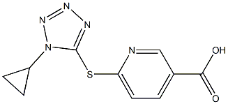 6-[(1-cyclopropyl-1H-1,2,3,4-tetrazol-5-yl)sulfanyl]pyridine-3-carboxylic acid Structure