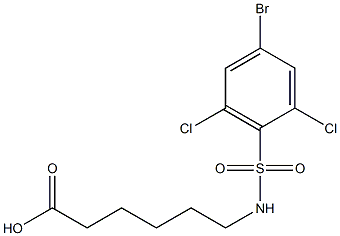 6-[(4-bromo-2,6-dichlorobenzene)sulfonamido]hexanoic acid 구조식 이미지