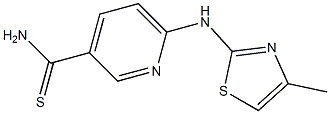 6-[(4-methyl-1,3-thiazol-2-yl)amino]pyridine-3-carbothioamide Structure