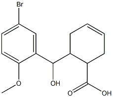 6-[(5-bromo-2-methoxyphenyl)(hydroxy)methyl]cyclohex-3-ene-1-carboxylic acid 구조식 이미지