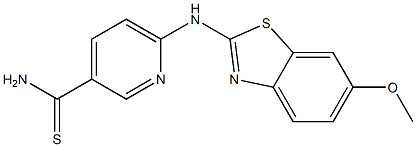 6-[(6-methoxy-1,3-benzothiazol-2-yl)amino]pyridine-3-carbothioamide 구조식 이미지