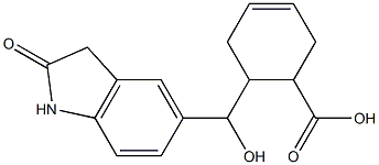 6-[hydroxy(2-oxo-2,3-dihydro-1H-indol-5-yl)methyl]cyclohex-3-ene-1-carboxylic acid Structure